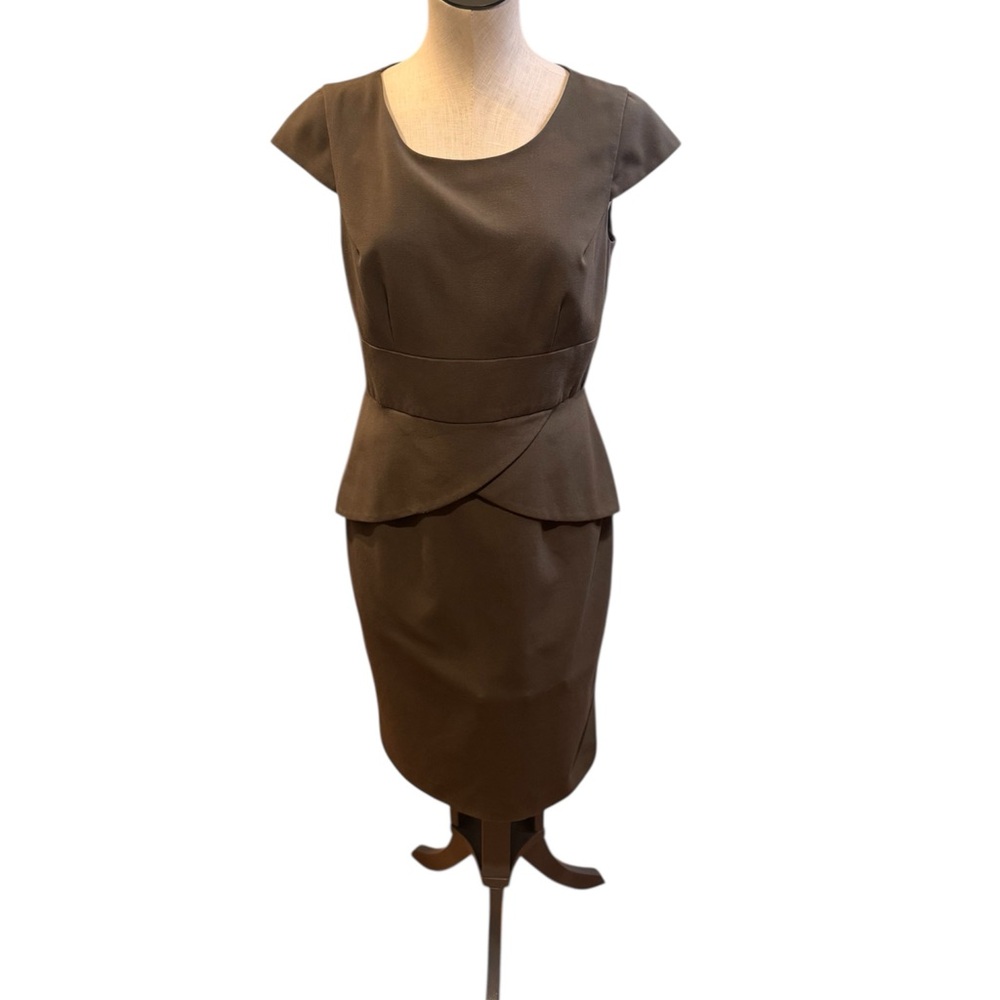 Calvin Klein Olive‎ Green Dress w/ cap sleeves size 8 - Picture 2 of 8